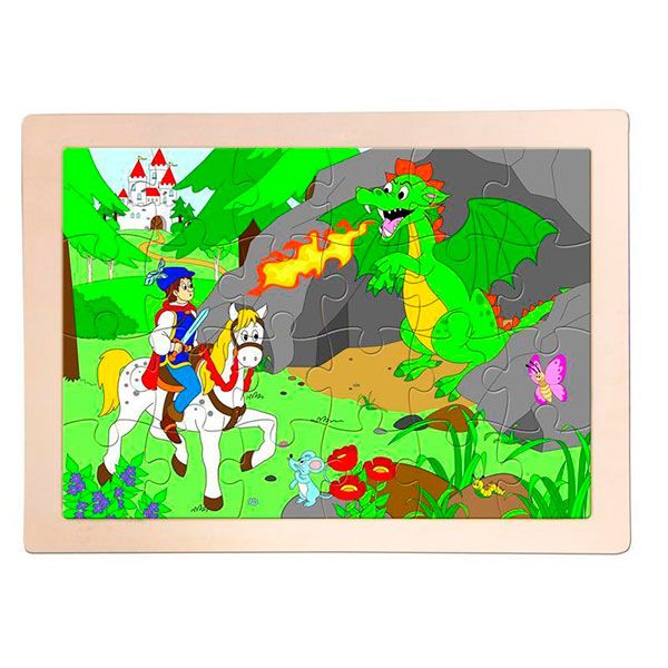 Puzzle De Madeira Príncipe E Dragão - Imagem 1