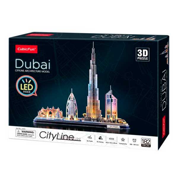 Puzzle 3D Dubai City Line con Luces Leds 182p - Imagem 1