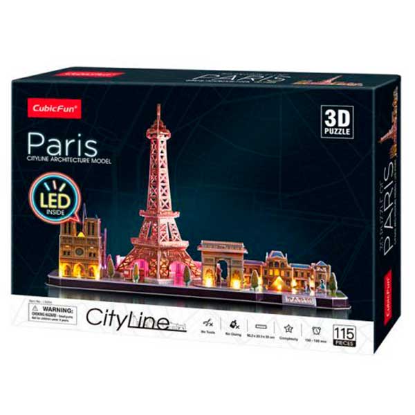 Puzzle 3D Paris City Line Leds - Imatge 1