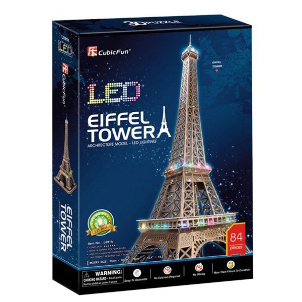 Puzzle 3D Torre Eiffel com Leds - Imagem 2