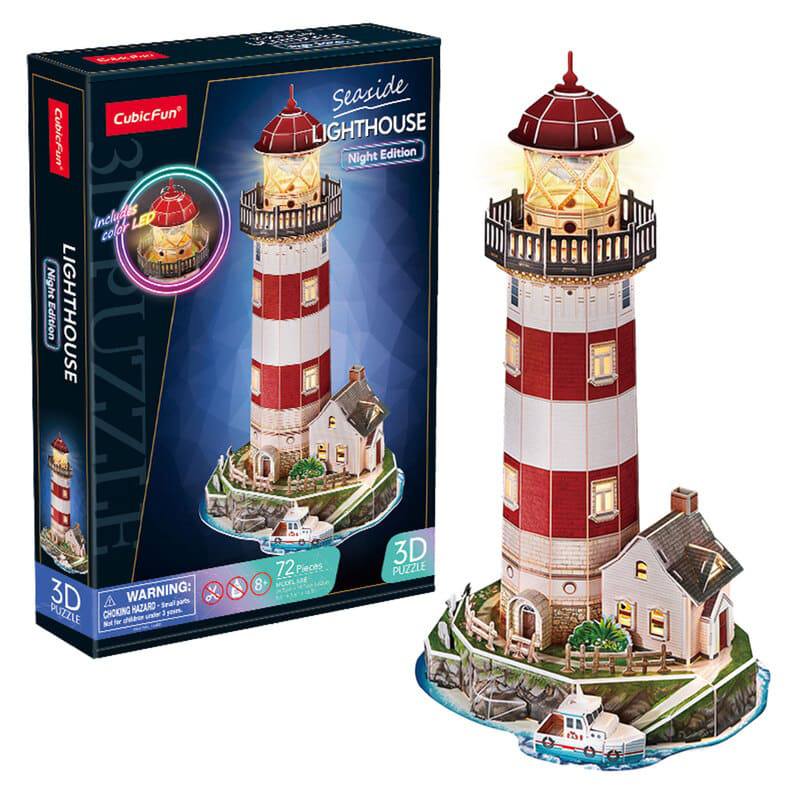 Puzzle 3D Night Edition Farol Com Led