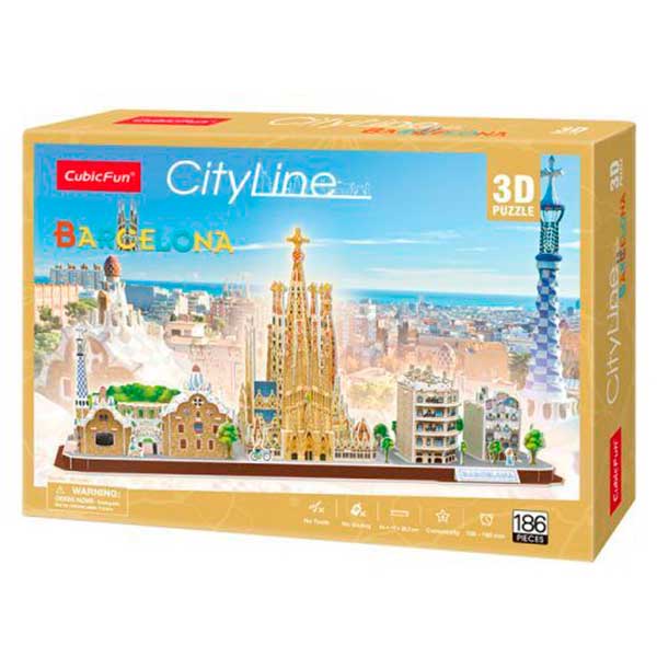 Puzzle 3D Barcelona City Line 186p - Imagen 1