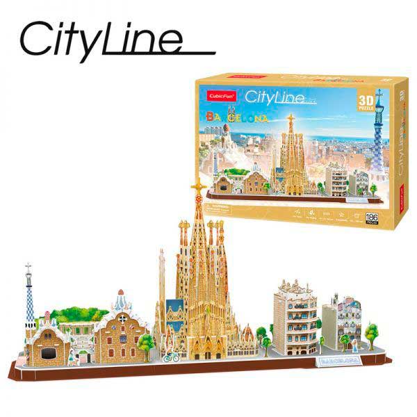 Puzzle 3D Barcelona City Line 186p - Imagem 1