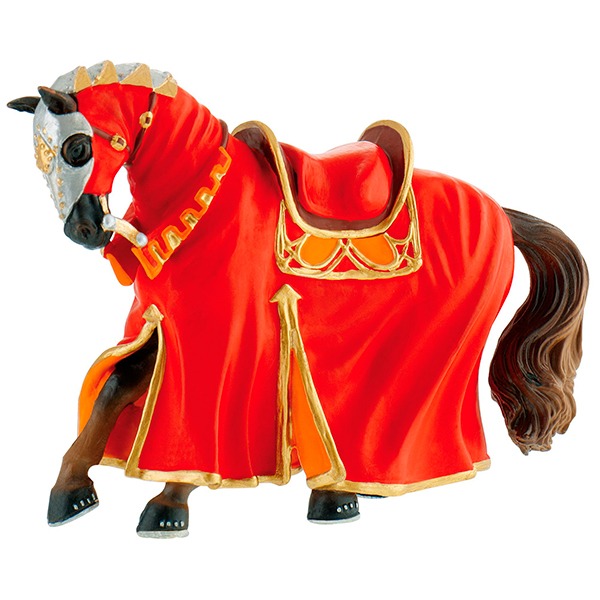 Figura Cavalo de Torneio Vermelho 10cm - Imagem 1
