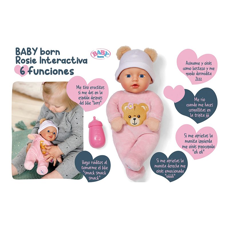 Baby Born - Muñeca Rosie 6 Funciones Interactiva 30cm - Imagen 1