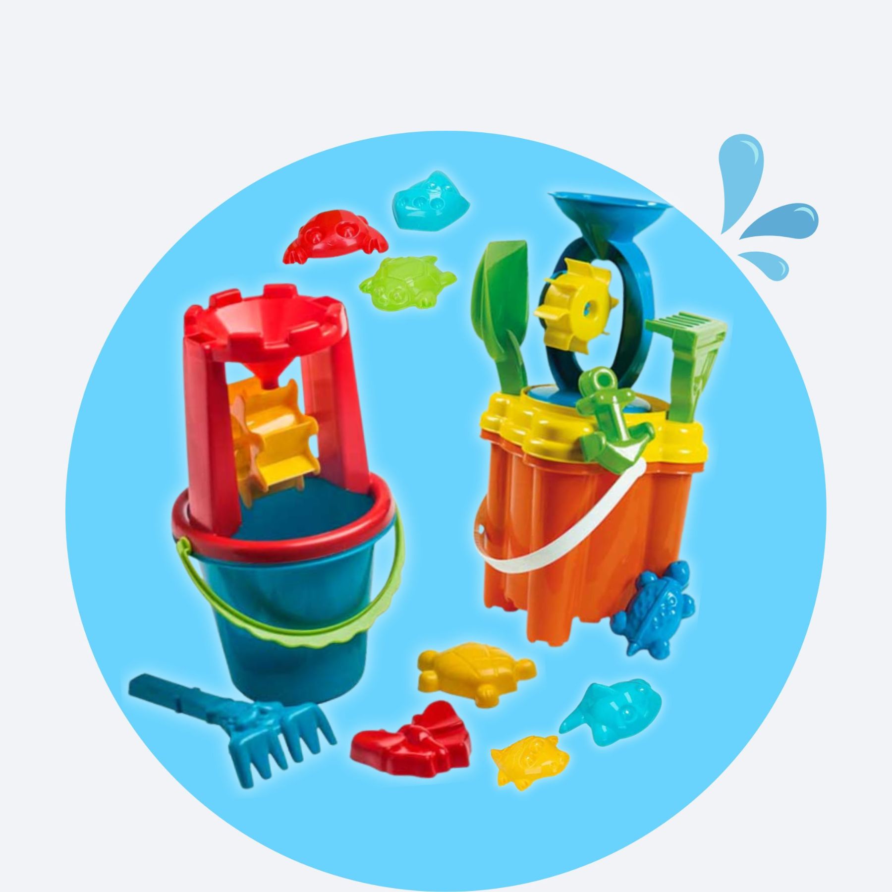 Cubos y palas de playa