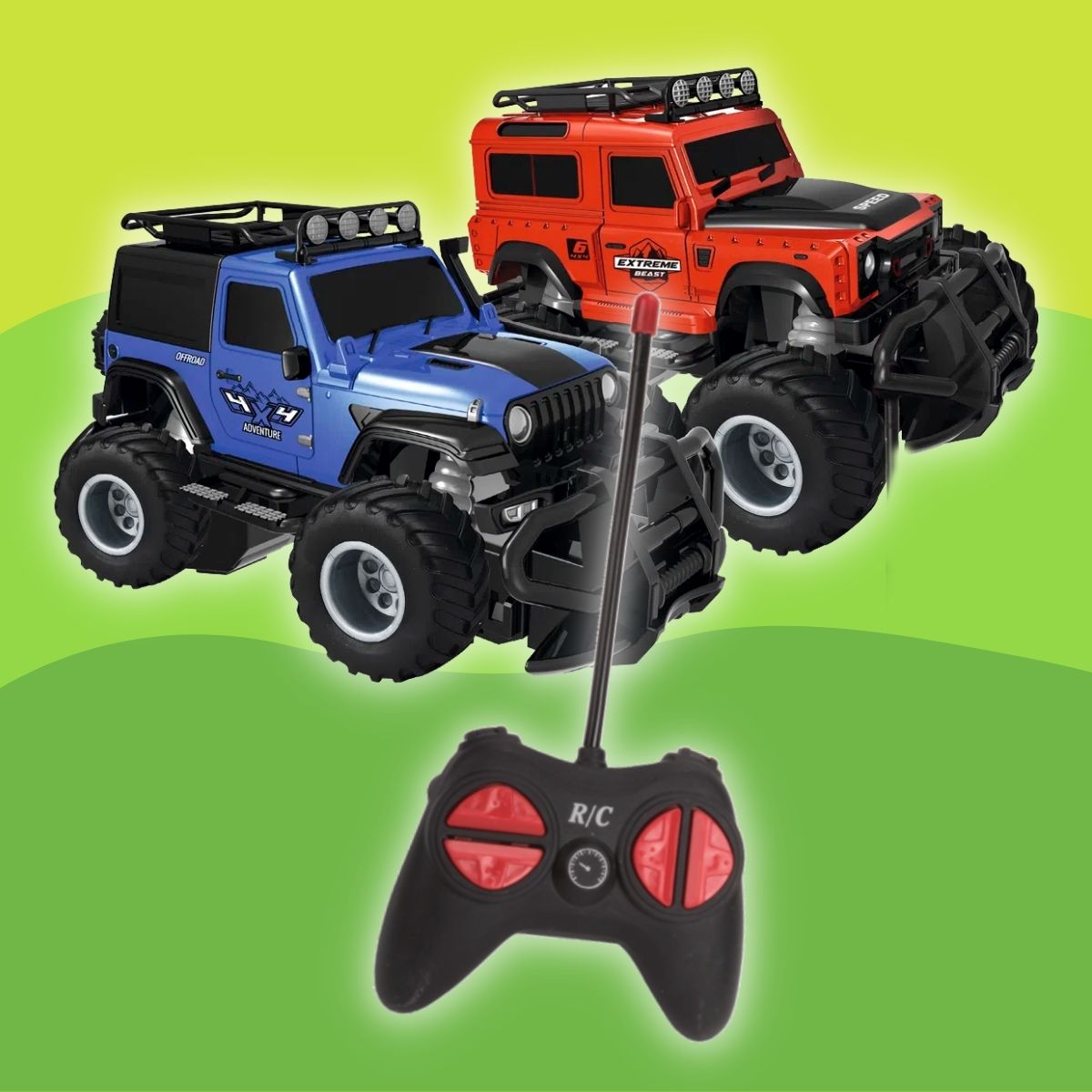 Garotinho Brincando Em Um Carro Off Road De Brinquedo Com Um